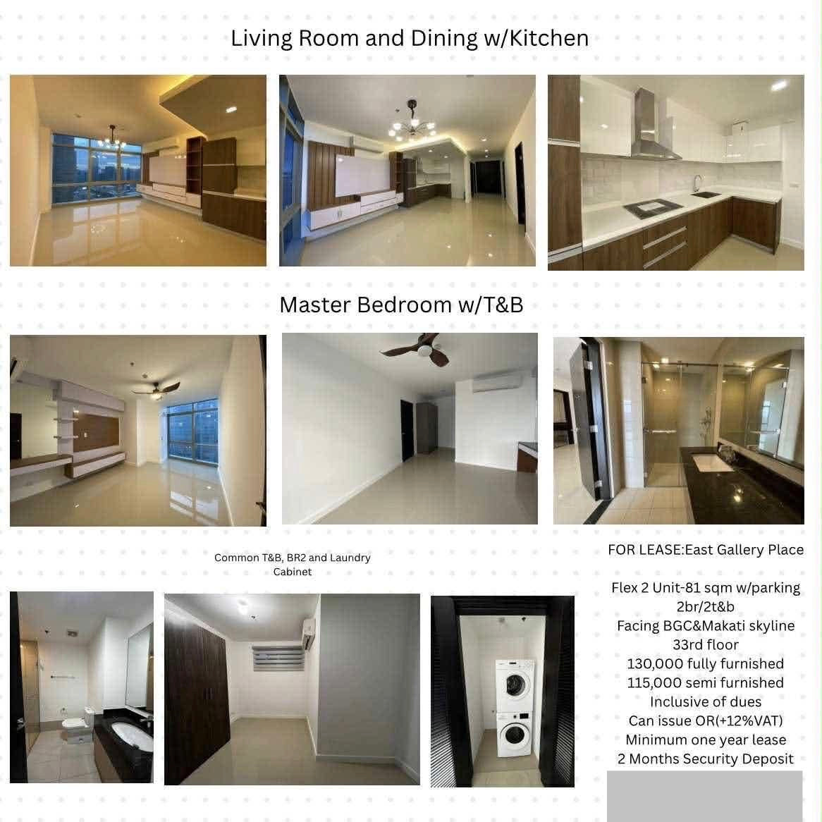 East Gallery Place BGC Condominium FOR LEASE